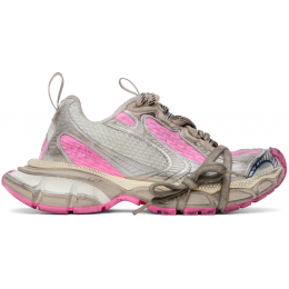 Balenciaga 3XL Mesh-Panel Sneakers White Grey Pink