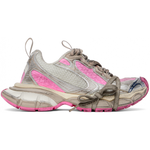 Balenciaga 3XL Mesh-Panel Sneakers White Grey Pink