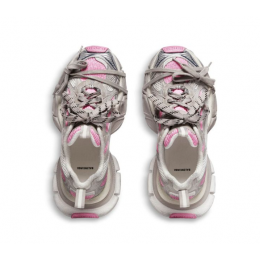 Balenciaga 3XL Mesh-Panel Sneakers White Grey Pink