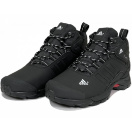 Ботинки Adidas Terrex Climaproof High Black White зимние на меху