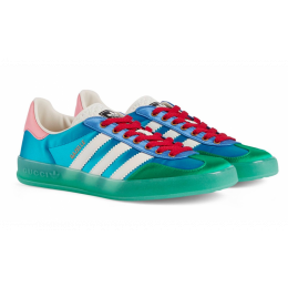 Кроссовки Adidas Gazelle x Gucci Light Blue Silk