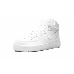 Кроссовки Nike Air Force 1 07 Mid Triple White зимние на меху