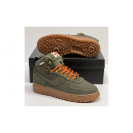 Кроссовки Nike Air Force 1 Lunar Duckboot Khaki зимние на меху