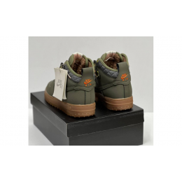 Кроссовки Nike Air Force 1 Lunar Duckboot Khaki зимние на меху