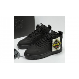 Кроссовки Nike Air Force 1 Lunar Duckboot Black зимние на меху