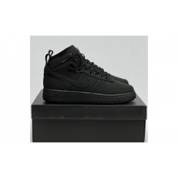 Кроссовки Nike Air Force 1 Lunar Duckboot Black зимние на меху