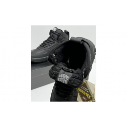 Кроссовки Nike Air Force 1 Lunar Duckboot Black зимние на меху