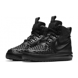 Nike Air Force 1 Duckboot Triple Black зимние на меху