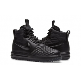 Nike Air Force 1 Duckboot Triple Black зимние на меху