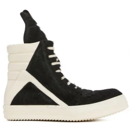 Rick Owens GeoBasket Cow Fur Black Milk