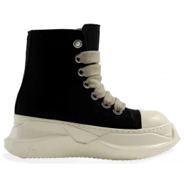 Rick Owens DRKSHDW Canvas Abstract High Top Black Milk