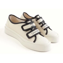 Chanel Velcro Sneaker White And Black