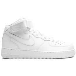 Кроссовки Nike Air Force 1 07 Mid Triple White зимние на меху